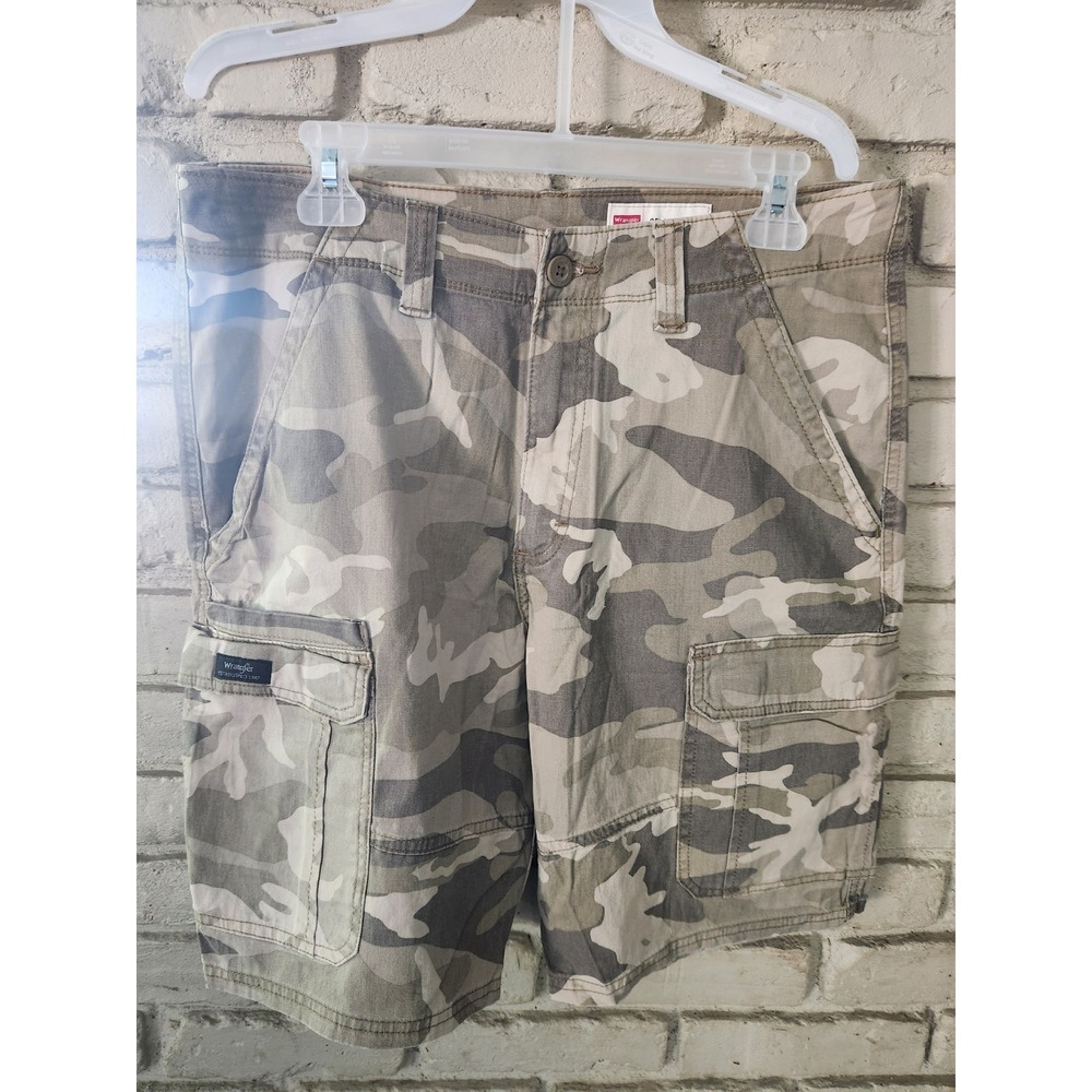 Wrangler Mens Camo Cargo Shorts Relaxed Fit
